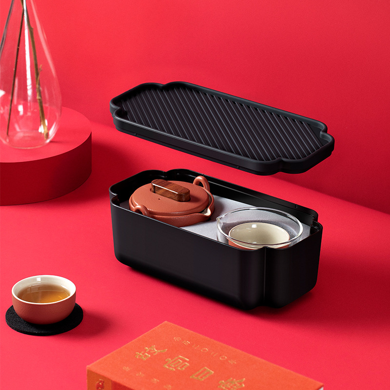 宮廷紅漢鼎禮品茶具套裝